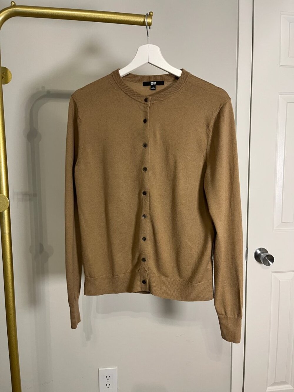 Uniqlo 100% Wool Camel Cardigan